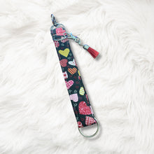 Load image into Gallery viewer, Charmable Wristlet Keychains - Valentine's Day (multiple patterns)