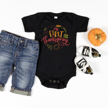 Load image into Gallery viewer, My First Thanksgiving Baby short sleeve one piece