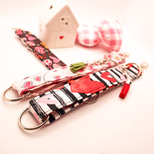 Load image into Gallery viewer, Charmable Wristlet Keychains - Valentine's Day (multiple patterns)
