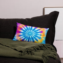 Load image into Gallery viewer, Bright Tie Dye Blue Starburst Premium Pillow Case