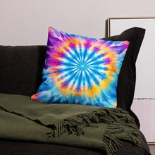 Load image into Gallery viewer, Bright Tie Dye Blue Starburst Premium Pillow Case