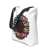 Load image into Gallery viewer, Patriotic Leopard Sunflower Tote bag