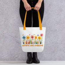Load image into Gallery viewer, Autism and Awesome Wildflowers Tote bag