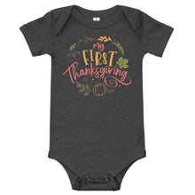 Load image into Gallery viewer, My First Thanksgiving Baby short sleeve one piece