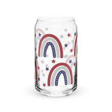 Load image into Gallery viewer, Patriotic Rainbows Can-shaped glass