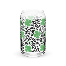 Load image into Gallery viewer, Leopard and Shamrocks Can-shaped glass