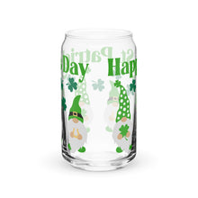 Load image into Gallery viewer, Happy St Patrick's Day Gnomes Can-shaped glass