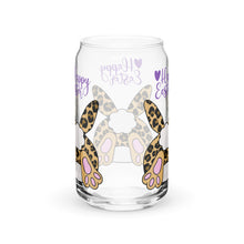 Load image into Gallery viewer, Happy Easter Leopard Bunny Tails Can-shaped glass