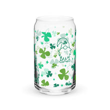 Load image into Gallery viewer, Gnomes and Shamrocks Can-shaped glass