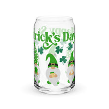 Load image into Gallery viewer, Happy St Patrick's Day Gnomes Can-shaped glass