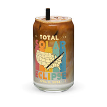 Load image into Gallery viewer, Total Solar Eclipse Map Can-shaped glass