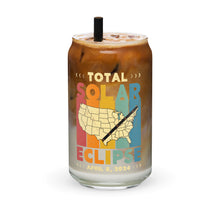 Load image into Gallery viewer, Total Solar Eclipse Map Can-shaped glass