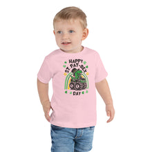 Load image into Gallery viewer, Happy St Pat-Rex Day Toddler Short Sleeve Tee