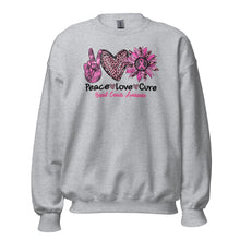Load image into Gallery viewer, Peace Love Cure Unisex Sweatshirt