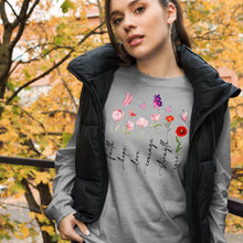 Load image into Gallery viewer, Breast Cancer Flowers Unisex Long Sleeve Tee