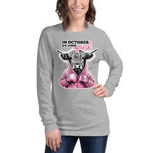 Load image into Gallery viewer, We Wear Pink Highland Cow Unisex Long Sleeve Tee