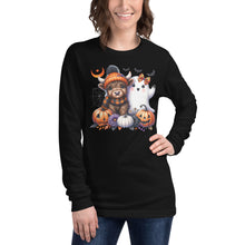 Load image into Gallery viewer, Cute and Spooky Highland Cow Unisex Long Sleeve Tee