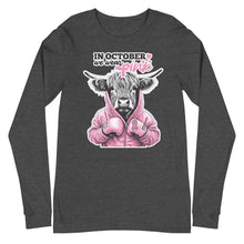 Load image into Gallery viewer, We Wear Pink Highland Cow Unisex Long Sleeve Tee