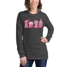 Load image into Gallery viewer, Breast Cancer Coffee Unisex Long Sleeve Tee