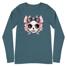 Load image into Gallery viewer, Cute Coquette Skull Unisex Long Sleeve Tee