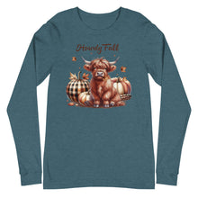 Load image into Gallery viewer, Howdy Fall Highland Cow Unisex Long Sleeve Tee