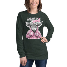 Load image into Gallery viewer, We Wear Pink Highland Cow Unisex Long Sleeve Tee