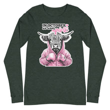 Load image into Gallery viewer, We Wear Pink Highland Cow Unisex Long Sleeve Tee