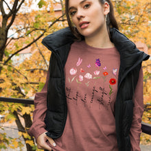 Load image into Gallery viewer, Breast Cancer Flowers Unisex Long Sleeve Tee