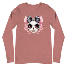 Load image into Gallery viewer, Cute Coquette Skull Unisex Long Sleeve Tee