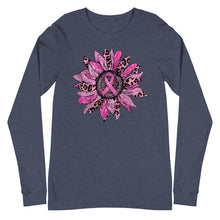 Load image into Gallery viewer, Breast Cancer Leopard Flower Unisex Long Sleeve Tee