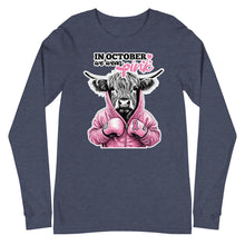 Load image into Gallery viewer, We Wear Pink Highland Cow Unisex Long Sleeve Tee