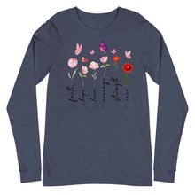 Load image into Gallery viewer, Breast Cancer Flowers Unisex Long Sleeve Tee