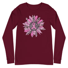 Load image into Gallery viewer, Breast Cancer Leopard Flower Unisex Long Sleeve Tee