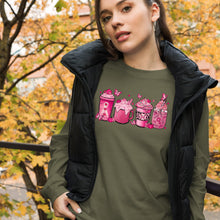 Load image into Gallery viewer, Breast Cancer Coffee Unisex Long Sleeve Tee