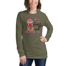 Load image into Gallery viewer, Hugs and Valentines Love Unisex Long Sleeve Tee