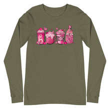 Load image into Gallery viewer, Breast Cancer Coffee Unisex Long Sleeve Tee