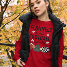 Load image into Gallery viewer, Flannels Bonfires Football Pumpkins Unisex Long Sleeve Tee
