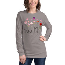 Load image into Gallery viewer, Breast Cancer Flowers Unisex Long Sleeve Tee
