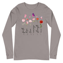 Load image into Gallery viewer, Breast Cancer Flowers Unisex Long Sleeve Tee