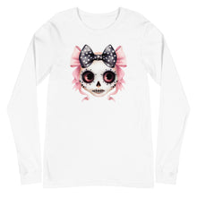 Load image into Gallery viewer, Cute Coquette Skull Unisex Long Sleeve Tee