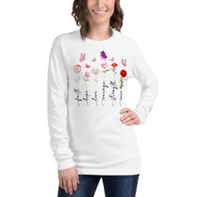 Load image into Gallery viewer, Breast Cancer Flowers Unisex Long Sleeve Tee