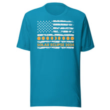 Load image into Gallery viewer, Solar Eclipse 2024 Horizontal Flag Unisex t-shirt