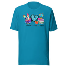 Load image into Gallery viewer, Peace Love Teach Unisex t-shirt