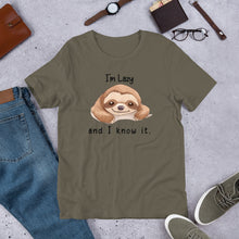 Load image into Gallery viewer, I’m Lazy and I Know It (sloth) Unisex t-shirt