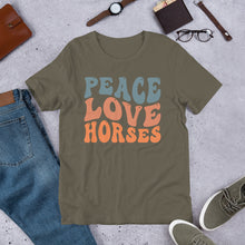 Load image into Gallery viewer, Peace Love Horses Unisex t-shirt