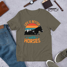 Load image into Gallery viewer, Life Is Better With Horses Unisex t-shirt