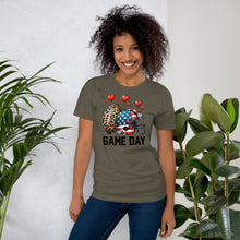 Load image into Gallery viewer, Game Day Leopard and Flag Unisex t-shirt