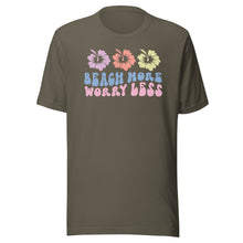 Load image into Gallery viewer, Beach More Worry Less Flowers Unisex t-shirt