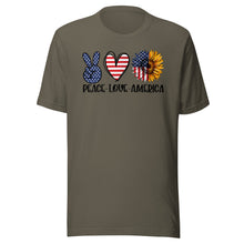 Load image into Gallery viewer, Peace Love America Unisex t-shirt