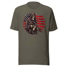 Load image into Gallery viewer, Patriotic Skeleton Soldier Unisex t-shirt